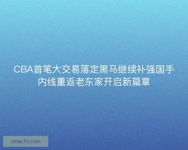 CBA首笔大交易落定黑马继续补强国手内线重返老东家开启新篇章